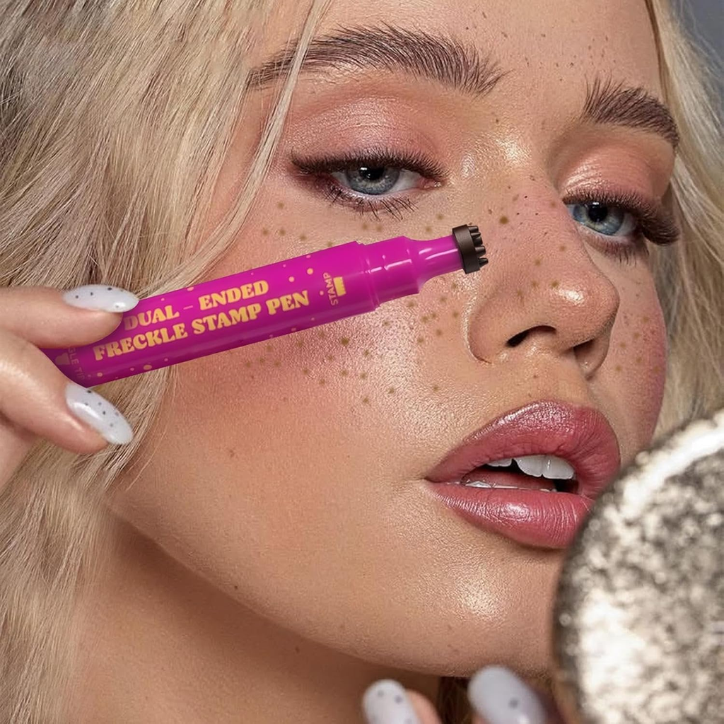 Waterproof Freckles Pen: Faux Freckle Stamp and Fine Tip Eyeliner for Realistic, Long-Lasting Freckles and Effortless Makeup, Perfect for Daily Wear and Cosplay