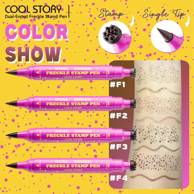 Waterproof Freckles Pen: Faux Freckle Stamp and Fine Tip Eyeliner for Realistic, Long-Lasting Freckles and Effortless Makeup, Perfect for Daily Wear and Cosplay